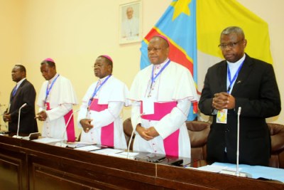 Des évêques membres de la CENCO lors de travaux du dialogue national inclusif à Kinshasa