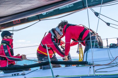 Crew on the Lion of Africa Vulcan yacht that came third in the Cape2Rio Yacht Race