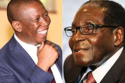 Left: Economic Freedom Fighters leader Julius Malema. Right: Zimbabwean President Robert Mugabe.