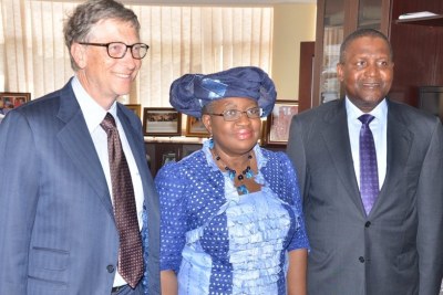 Mr Bill Gates, Mme Ngozi Okonjo-Iweala et Alhaji Aliko Dangote