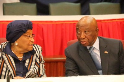 President Ellen Johnson Sirleaf and Vice President Joseph Boakai (file photo).