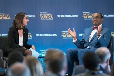 African Development Bank President, Akinwumi Adesina, met several top investors and entrepreneurs in London at the Dow Jones News Building on March 7, 2017, for The Wall Street Journal’s one-day “Investing in Africa” conference