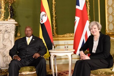 President Museveni meets UK’s Theresa May over South Sudan, Somalia conflicts.