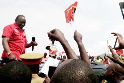 President Uhuru Kenyatta campaigning in Mbita, Homa Bay County.
