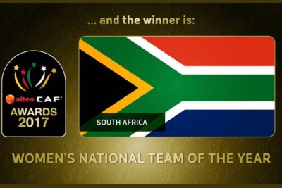 Banyana Banyana declared winners of the 2017 CAF National Women's Team of the Year award.