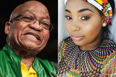 Left: Former president Jacob Zuma. Right: Nonkanyiso Conco.
