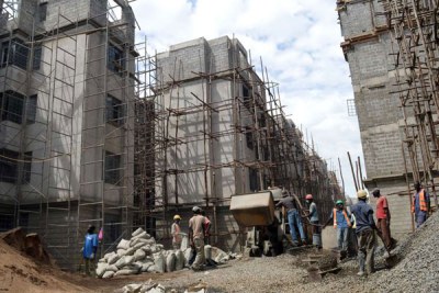 Construction of civil servants' houses in Kisumu County (file photo).