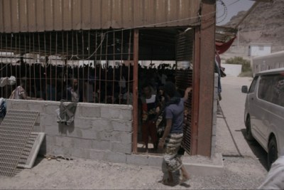Le centre de détention pour migrants de Buraika, dans le gouvernorat d'Aden, au Yémen.