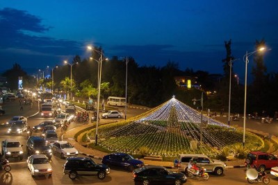 Un embouteillage autour de la zone de Kisementi à Remera, Kigali.