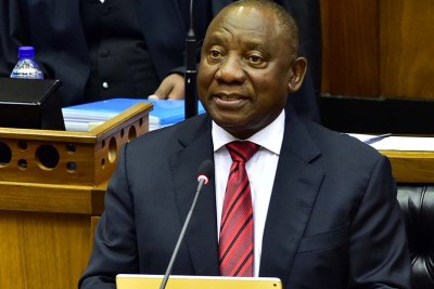 President Cyril Ramaphosa in the National Assembly on Wednesday for his first presidential budget vote debate speech.