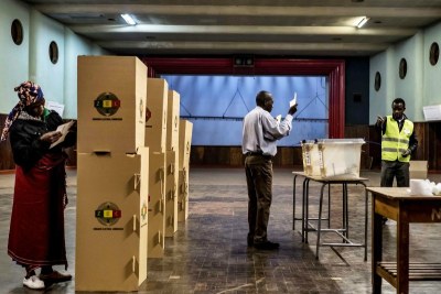 Polling station in Zimbabwe.
