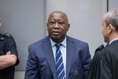 L'ancien président ivoirien Laurent Gbagbo et son avocat Emmanuel Altit à la Cour pénale internationale, le 15 janvier 2019.