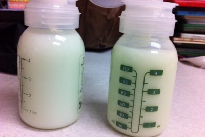 Bottles of pumped breast milk (file photo).