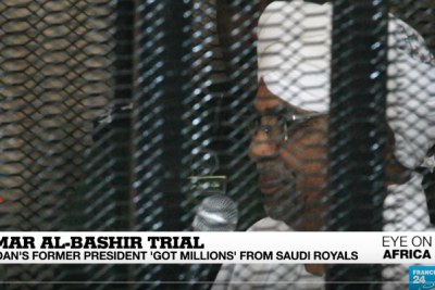 Ousted Sudanese President Omar al-Bashir in court on August 19, 2019.