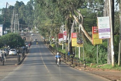 The usually busy UN Avenue in Nairobi is almost empty as people stay at home to avoid spreading the coronavirus.
