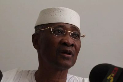 Amadou Toumani Touré lors de sa déclaration de démission ce 8 avril 2012.