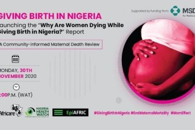 Why Are Women Dying While Giving Birth in Nigeria?” banner.