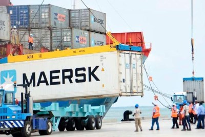 Lamu Port begins operations after receiving its first Cargo Ship at Berth Number 1 during the official launch by President Uhuru Kenyatta in Lamu County on May 20,  2021.