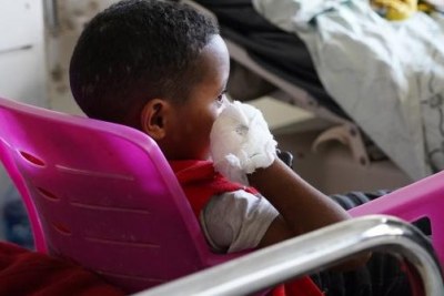 A child in a hospital in Tigray's capital, Mekelle.
