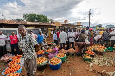 Market day in Budadiri in eastern Uganda where traders come from miles around to sell produce.The informal sector is the main source of employment and the backbone of economic activity in urban Africa, accounting for 80% of jobs, according to The World Bank estimates.