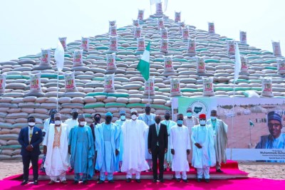 The rice pyramids project is a collaboration of the Central Bank of Nigeria (CBN) with Rice Farmers Association of Nigeria (RIFAN) aimed to showcase the government's efforts to boost rice production.