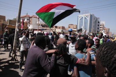 Protesters took to the streets, demanding a civilian government (file photo).