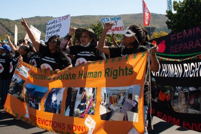 About 100 women marched in Paarl to draw attention to a looming increase in evictions from farms.