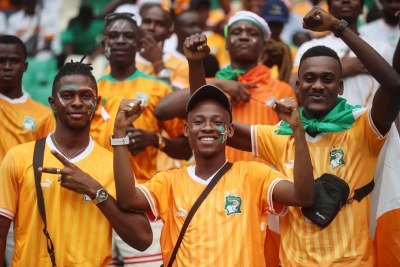 Supporters of the Ivorian national team.