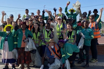 Members of Plastic Pacts from 12 countries visiting members of the African Reclaimers Organisation in Cape Town.