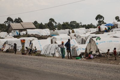 A North Kivu camp for people displaced by battles in the eastern Democratic Republic of Congo (file photo)
