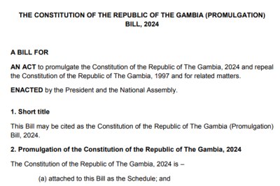 Draft of the Constitution of The Gambia.